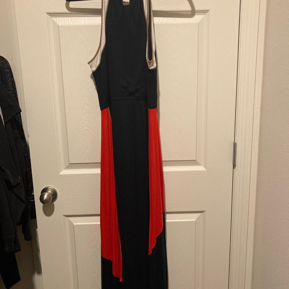 Ann Taylor Blue Halter Sheath Maxi Dress